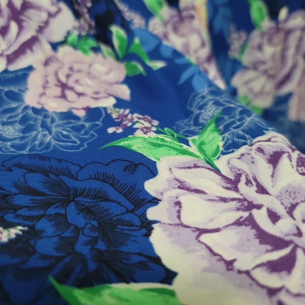 Sz XL The Pioneer Woman Mixed Media Floral Peasant Blouse Open Neck - Picture 4 of 8